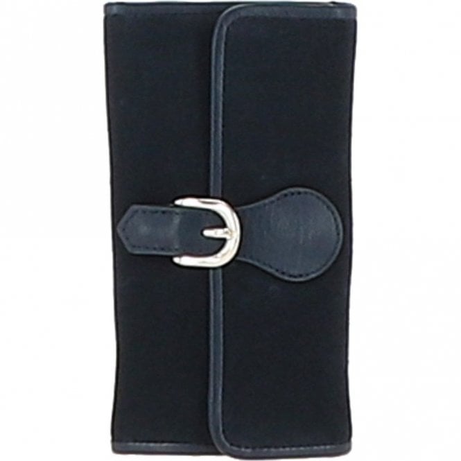 Ashwood 10 Card Suede Leather Purse Navy: S-21