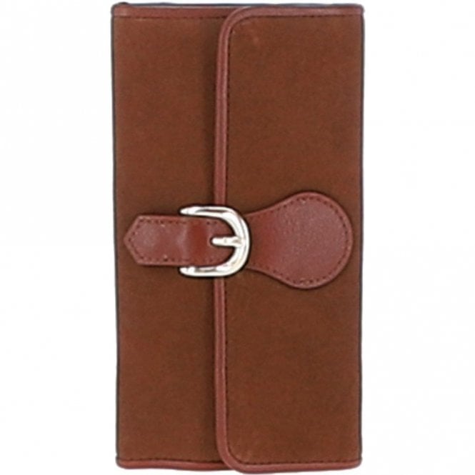 Ashwood 10 Card Suede Leather Purse Tan: S-21