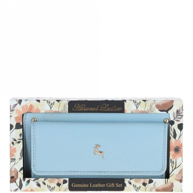 Ashwood 14 Card RFID Protected XL Leather Purse Winter Sky: J-54