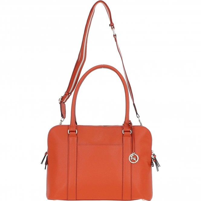 Ashwood 3 Section Large Leather Handbag Orange: X-39