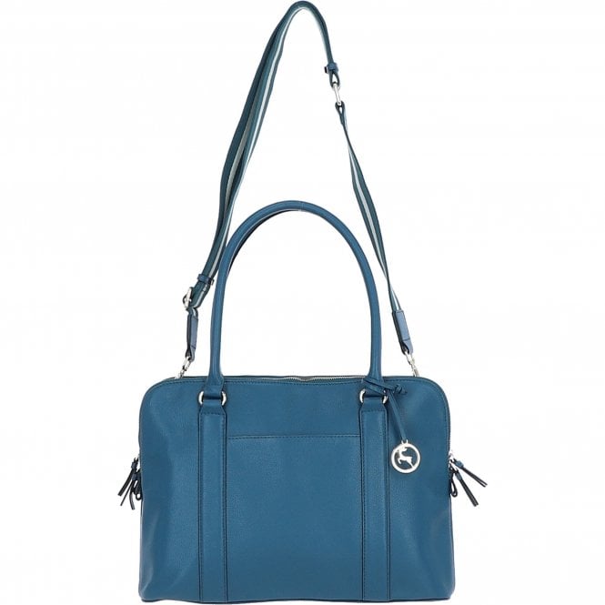 Ashwood 3 Section Large Leather Handbag Teal: X-39