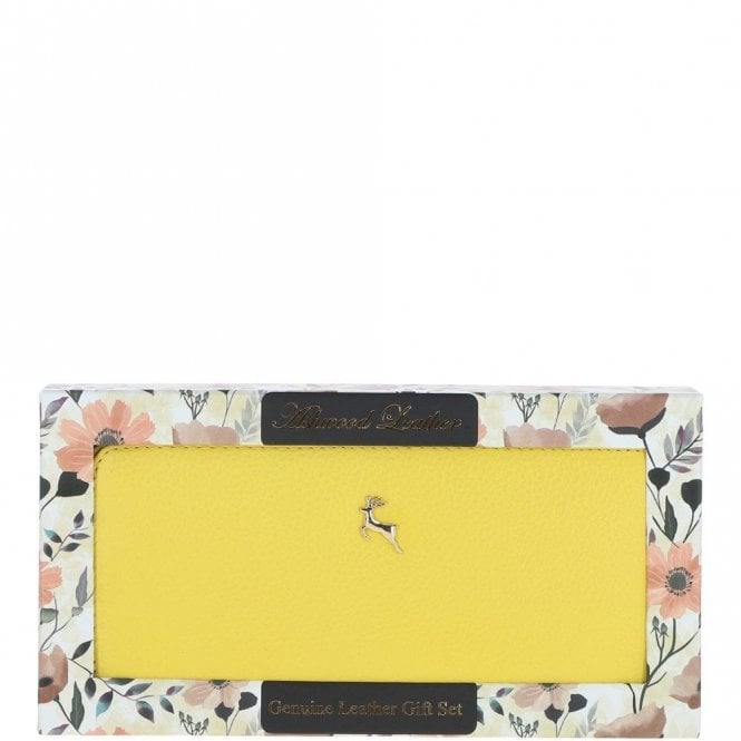 Ashwood 8 Card Zip Around RFID Protected Large Leather Purse Aurora Yellow: J-51