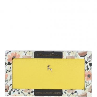 8 Card Zip Around RFID Protected Large Leather Purse Aurora Yellow: J-51