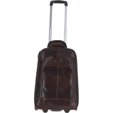Cabin size Columbian Leather Weekend Trolley Brown : 8148