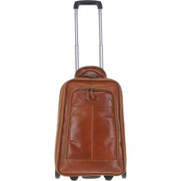 Cabin size Columbian Leather Weekend Trolley Tan : 8148