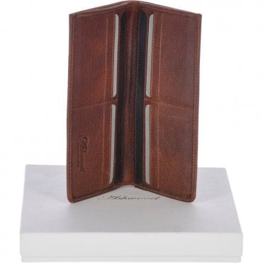 Cow Waxy Large Leather Classic 8 Card Bill-Fold  Wallet Tan : 1558