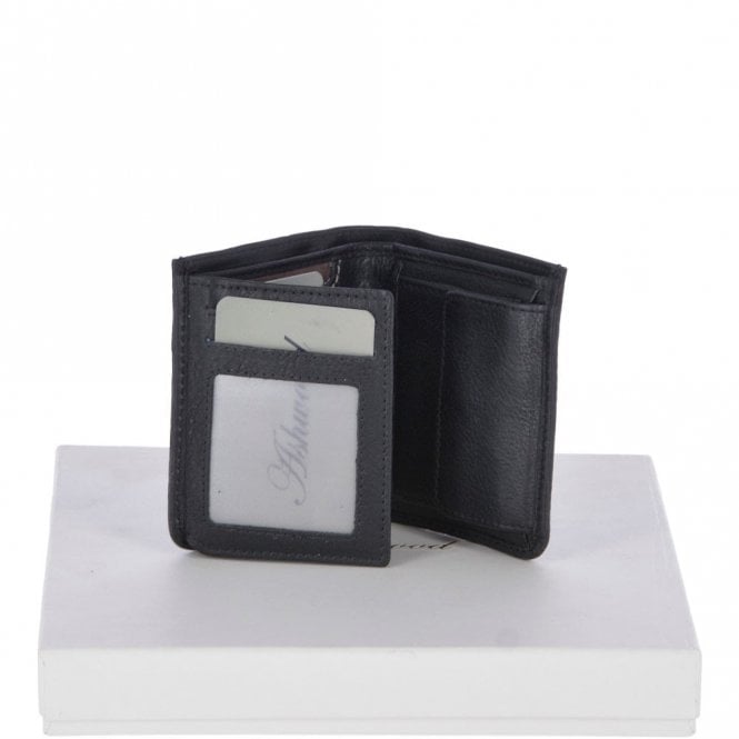 Ashwood Cow Waxy Leather Classic 2 Card, Double ID, Coins & Bill-Fold Wallet Black : 1555