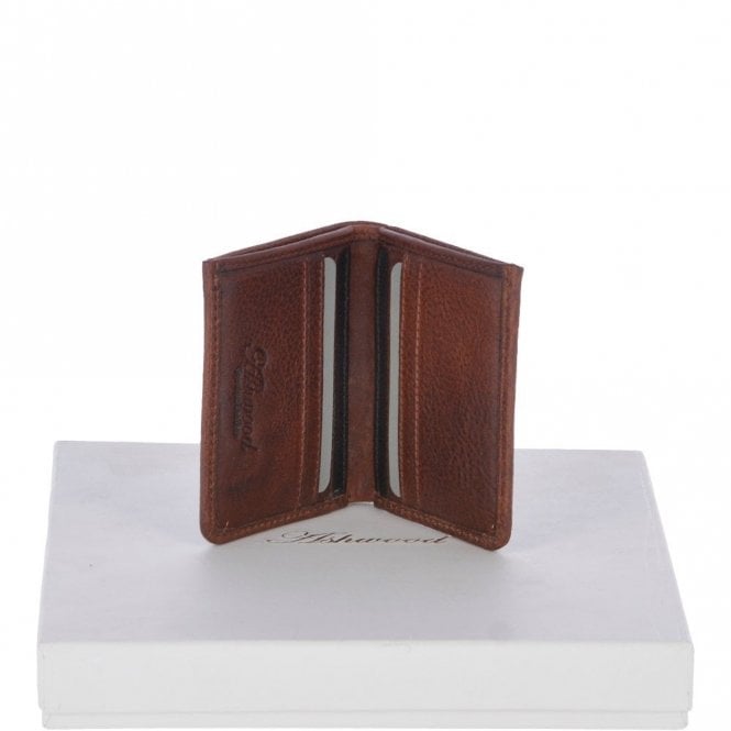 Ashwood Cow Waxy Leather Classic 6 Card Bill-Fold Wallet Tan: 1556