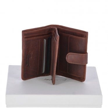 Cow Waxy Leather Classic 6 Card,ID, Coins &  Bill-Fold Tab Wallet Tan : 1553
