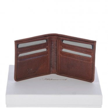 Cow Waxy Leather Classic 8 Card Bill-Fold Wallet Tan : 1551