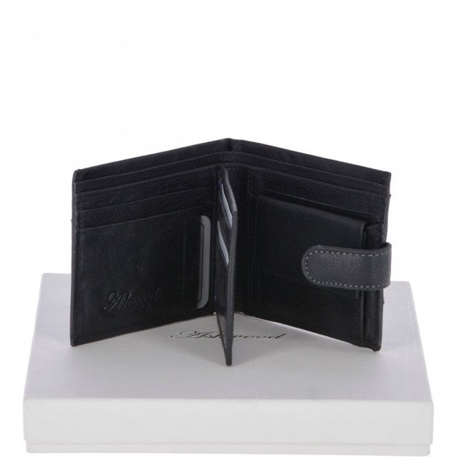 Ashwood Crumble 8 Card, ID & Coins Bill Fold Tab Wallet Black/crum : 1411 C