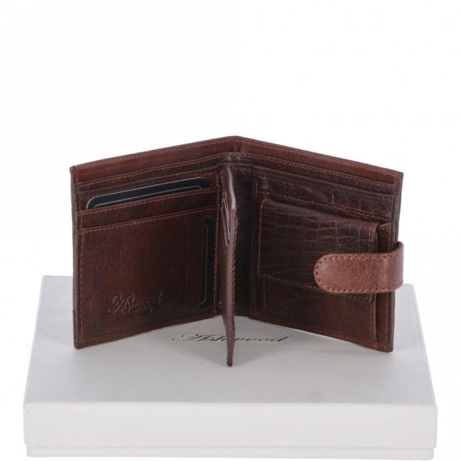 Ashwood Crumble 8 Card, ID & Coins Bill Fold Tab Wallet Tan/crum : 1411 C