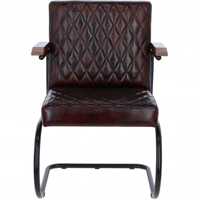 Ashwood Deep Padded Leather Seat with Metal Frame Chestnut LF-191