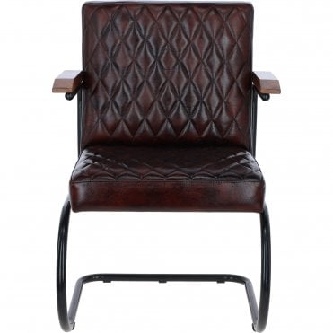 Ashwood Deep Padded Leather Seat with Metal Frame Chestnut LF-191