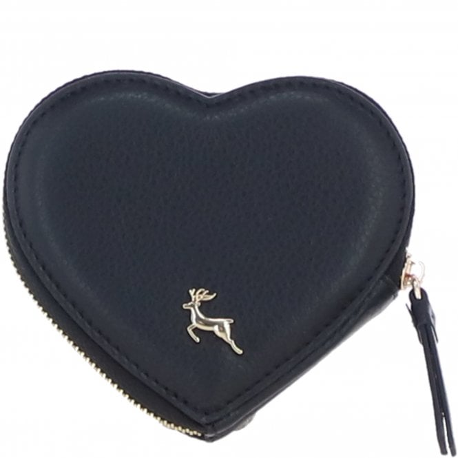 Ashwood Elegant Heart-Shaped RFID Leather Keyring Purse Black: Y-71