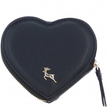 Elegant Heart-Shaped RFID Leather Keyring Purse Black: Y-71