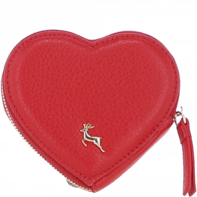 Ashwood Elegant Heart-Shaped RFID Leather Keyring Purse Red: Y-71