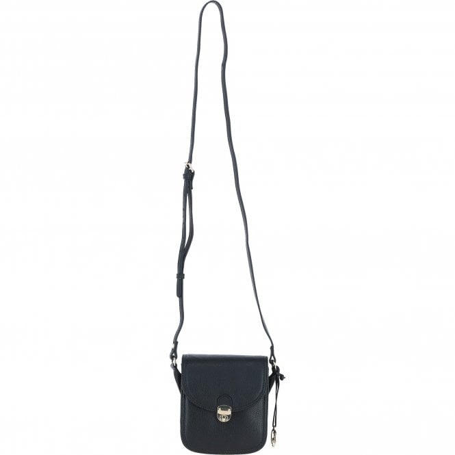 Ashwood Elegant Leather Crossbody Bag with Twist Lock Black: Y-52
