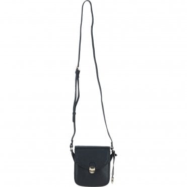 Ashwood Elegant Leather Crossbody Bag with Twist Lock Black: Y-52