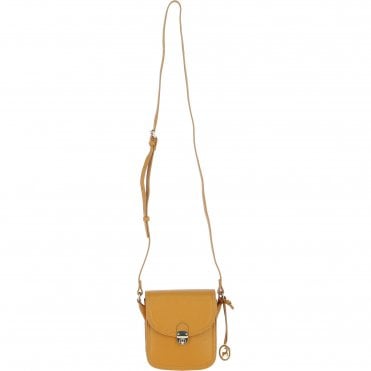 Ashwood Elegant Leather Crossbody Bag with Twist Lock Mustard: Y-52