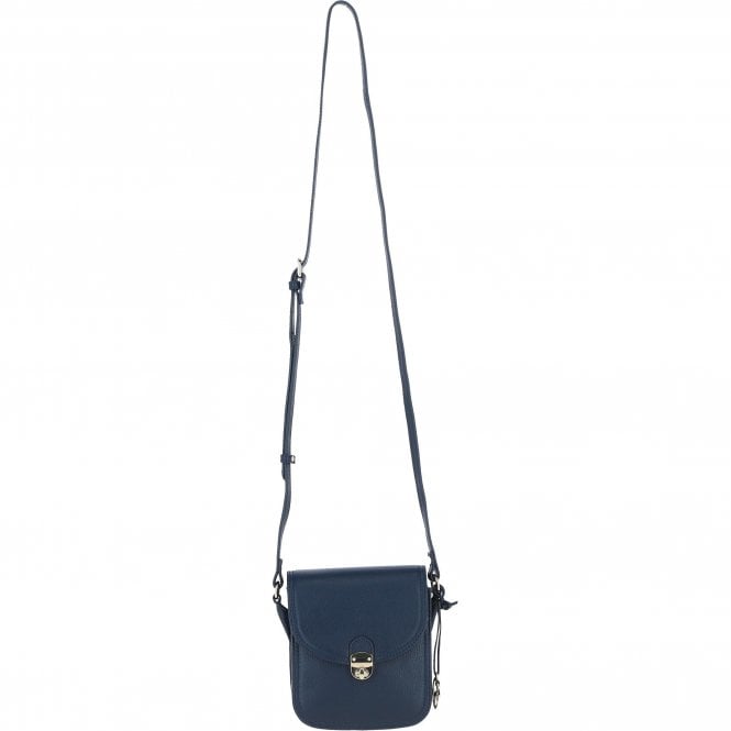 Ashwood Elegant Leather Crossbody Bag with Twist Lock Navy: Y-52