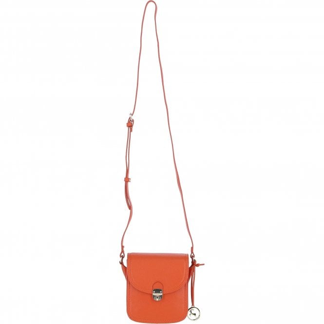Ashwood Elegant Leather Crossbody Bag with Twist Lock Orange: Y-52