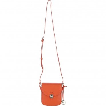 Ashwood Elegant Leather Crossbody Bag with Twist Lock Orange: Y-52