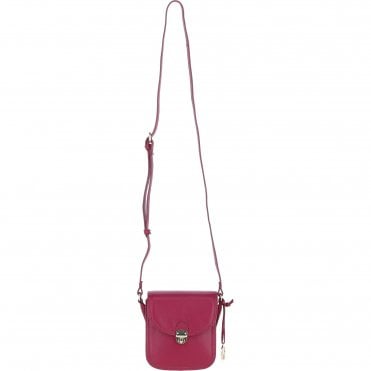 Ashwood Elegant Leather Crossbody Bag with Twist Lock Raspberry: Y-52