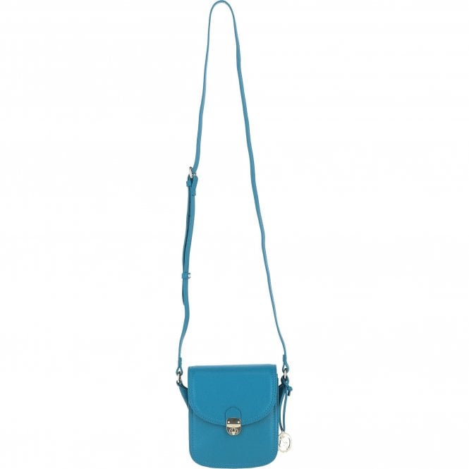 Ashwood Elegant Leather Crossbody Bag with Twist Lock Turquoise: Y-52