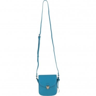 Ashwood Elegant Leather Crossbody Bag with Twist Lock Turquoise: Y-52