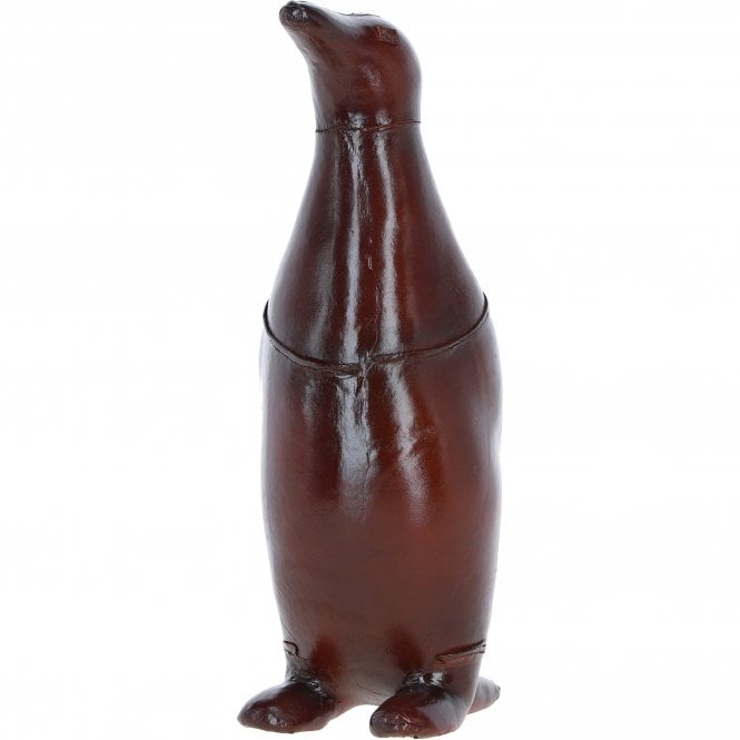 Ashwood Elegant Leather Penguin Home Decor Ornament Chestnut: LF-193