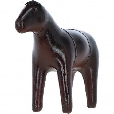Elegant Leather Pony Decorative Ornament Chestnut: LF-179