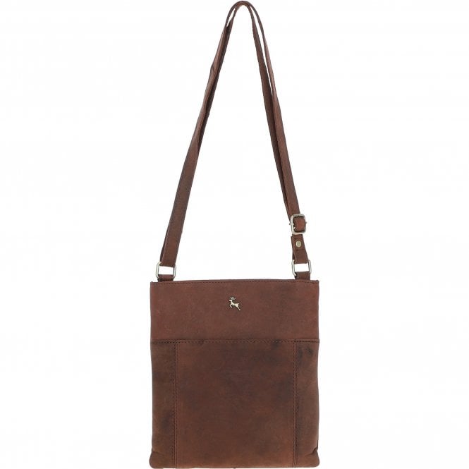 Ashwood Esquire Vintage Leather Crossbody Bag Mud/brown: ELA 1494
