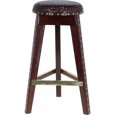 Exquisite 3 Wood Legs Leather Barstool Chestnut: LF-134