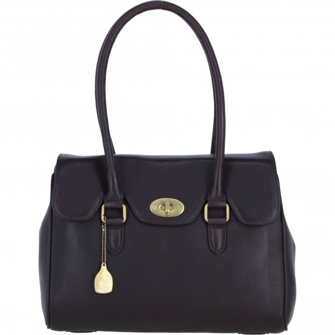 Ashwood Exquisite Genuine Leather Large Shoulder Bag for Women in Brown: L-39