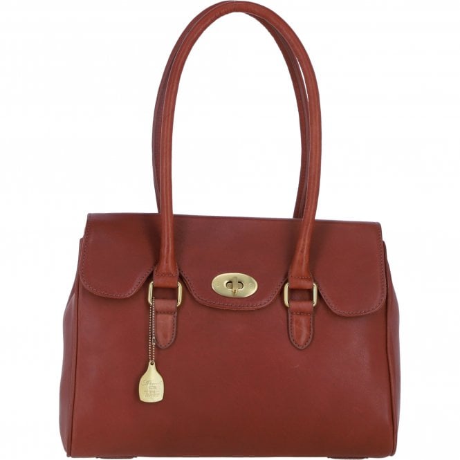 Ashwood Exquisite Genuine Leather Large Shoulder Bag for Women in Tan: L-39