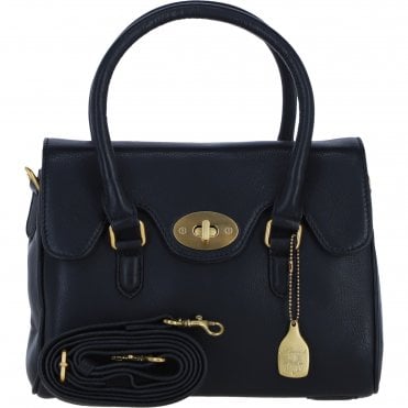 Exquisite Genuine Leather Medium Shoulder Bag for Women in Black: L-38