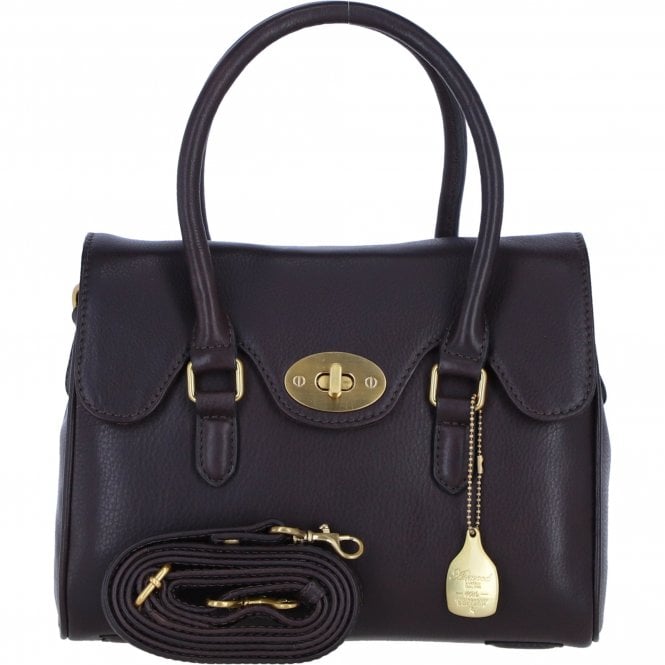 Ashwood Exquisite Genuine Leather Medium Shoulder Bag for Women in Brown: L-38