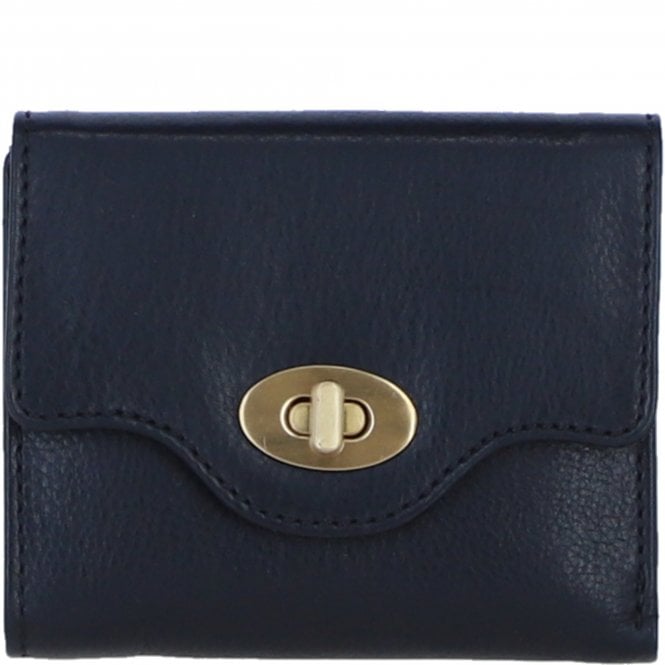 Ashwood Exquisite Genuine Leather Purse with Twist Lock in Black: L-30
