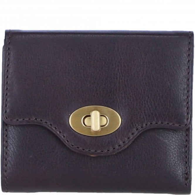 Ashwood Exquisite Genuine Leather Purse with Twist Lock in Brown: L-30