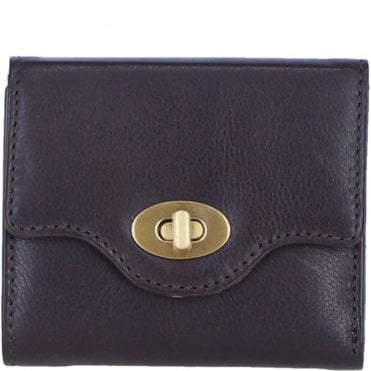 Exquisite Genuine Leather Purse with Twist Lock in Brown: L-30