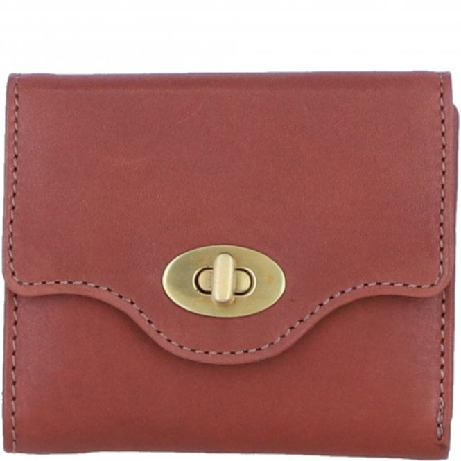 Ashwood Exquisite Genuine Leather Purse with Twist Lock in Tan: L-30