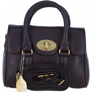 Exquisite Genuine Leather Small Shoulder X HandBag for Women in Brown: L-37