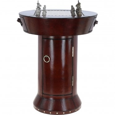 Ashwood Exquisite Leather Checkers Game Table: LF-139