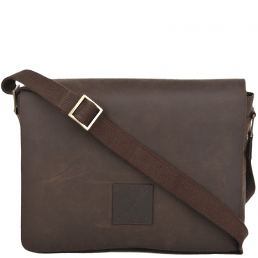 Five Pocket Carry All Leather Messenger Bag Mud/mud : Pedro