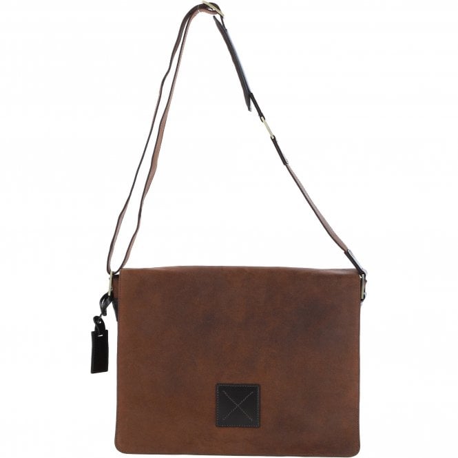 Ashwood Five Pocket Carry All Leather Messenger Bag Oily Brown : Peter