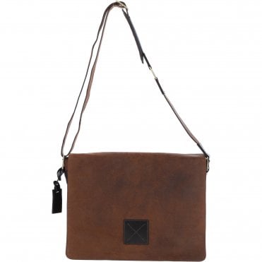 Five Pocket Carry All Leather Messenger Bag Oily Brown : Peter