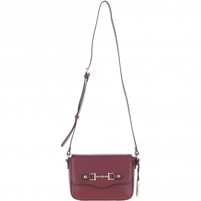 Ashwood Flap Over Leather Crossbody Bag Wine: Z-75
