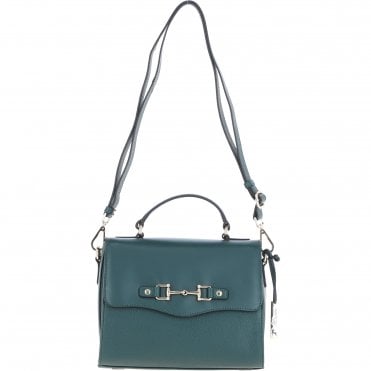 Ashwood Flap Over Leather Handbag Green: Z-76