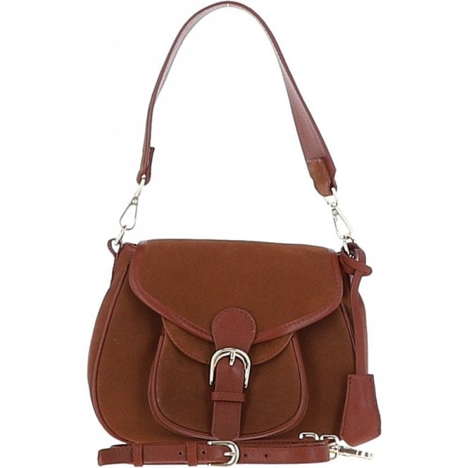 Ashwood Flap Over Suede Handbag Tan: S-15